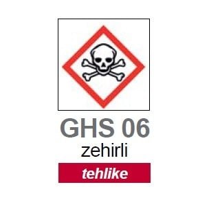 İSOLAB 099.16.T02 zehirli piktogramı GHS 6 tehlike etiketi 26x37mm-250 etiket
