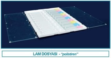 İSOLAB 076.01.002 lam dosyası - polistiren - kapaklı (1 adet)