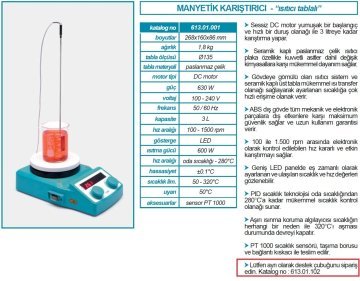 İSOLAB 613.01.102 destek çubuğu - 613.01.001 için - 1 adet