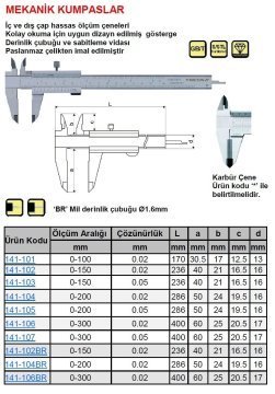 Mekanik Kumpas 150/0.05mm