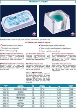 İSOLAB 104.01.013 cam elyaf filtre - 47 mm - 50C - 100 adet