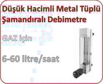 Düşük Hacimli Metal Tüplü Şamandıralı Debimetre (GAZ için) 6-60 lt/saat
