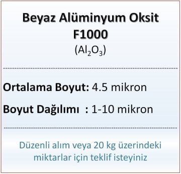 Alüminyum Oksit F1000 - Al2O3 - 4.5 mikron - 10 KG