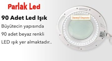 6017-8 Ayarlanabilir Işık Seviyeli Ayaklı ve Masaüstü Lup (8X)