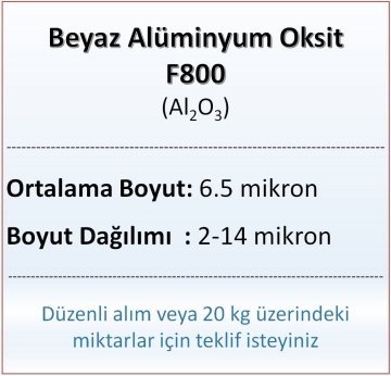 Alüminyum Oksit F800 - Al2O3 - 6.5 mikron - 10 KG