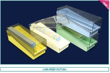 İSOLAB 076.03.001B lam arşiv kutusu - mavi (1 adet)