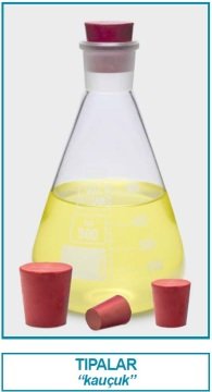 İSOLAB 051.20.017 tıpa - kauçuk - 50.5 x 59.5 mm çap - 45 mm H (6 adet)