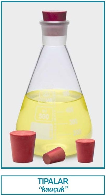 İSOLAB 051.20.018 tıpa - kauçuk - 56.0 x 65.0 mm çap - 45 mm H (6 adet)