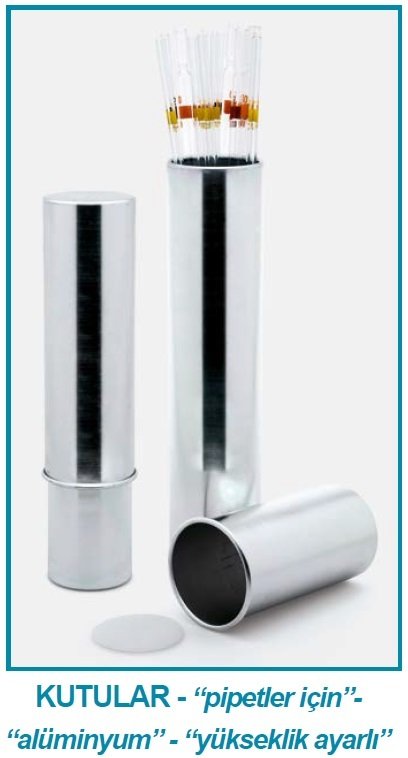 İSOLAB 022.03.003 pipet kutusu - aluminyum - 60 mm çap - 280 / 420 mm H (1 adet)