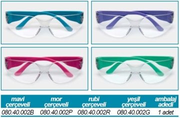 İSOLAB 080.40.002B koruyucu gözlük - mavi (1 adet)