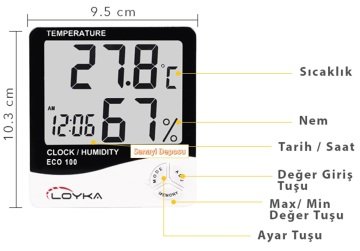 3 ADET ECO 100 Sıcaklık ve Nem Ölçer