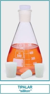 İSOLAB 051.22.004 tıpa - silikon - 10.5 x 14.5 mm çap - 20 mm H (10 adet)