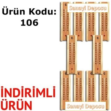 10 ADET Model 106 Küçük Tip Ahşap Oda Termometresi