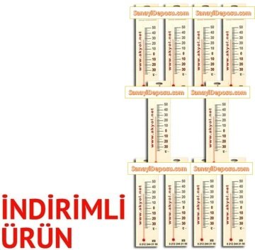 10 ADET Küçük Tip Promosyon Ahşap Oda Termometresi