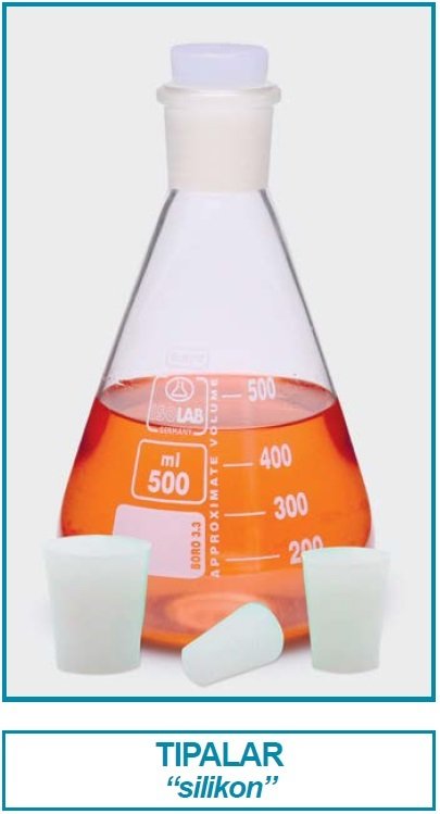 İSOLAB 051.22.014 tıpa - silikon - 36.0 x 44.0 mm çap - 40 mm H (10 adet)