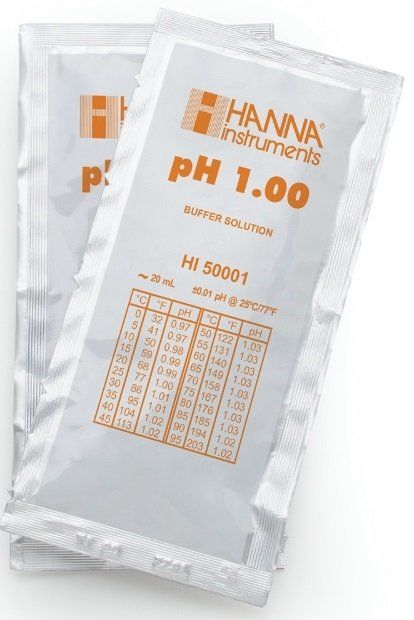 HANNA HI50001-02 pH 1.00 - 25oC Teknik Kalibrasyon Tampon Torbaları, (25 x 20mL)