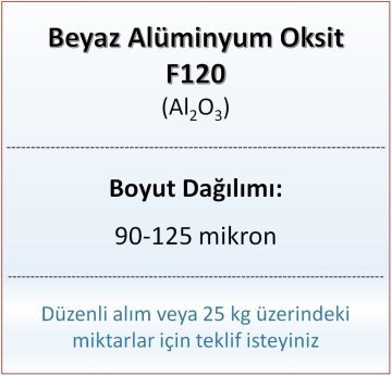 Alüminyum Oksit F120 - Al2O3 - 90-125mikron - 25 KG