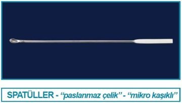 İSOLAB 047.06.210 spatül - paslanmaz çelik - mikro kaşıklı - 210 mm (1 adet)