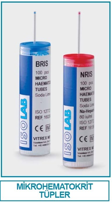 İSOLAB 088.02.001 mikrohematokrit tüp - heparinli (10 vials)