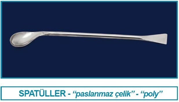 İSOLAB 047.08.180 spatül - paslanmaz çelik - elipsoidal - 180 mm (1 adet)
