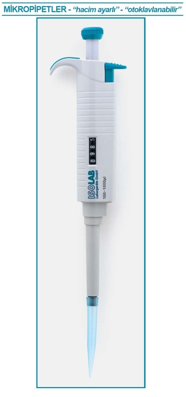 İSOLAB 011.05.002 otomatik pipet - ISOLAB - tek kanal - otoklavlanabilir - 0.2-2 ul (1 adet)