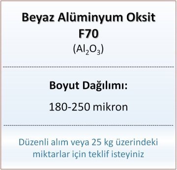Alüminyum Oksit F70 - Al2O3 - 180-250mikron - 1 KG