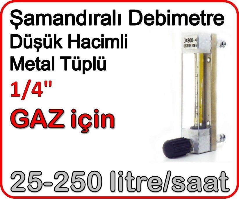 Düşük Hacimli Metal Tüplü Şamandıralı Gaz Flowmetre Debi Ölçer 25-250 lt/saat