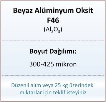 Alüminyum Oksit F46 - Al2O3 - 300-425mikron - 10 KG