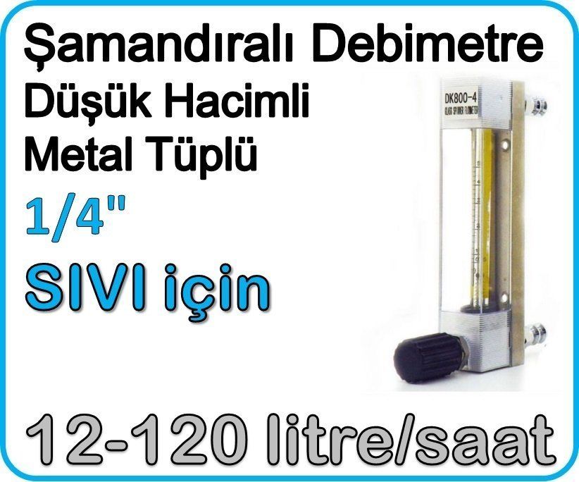 Düşük Hacimli Metal Tüplü Şamandıralı Sıvı Flowmetre Debi Ölçer 12-120 lt/saat