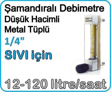 Düşük Hacimli Metal Tüplü Şamandıralı Sıvı Flowmetre Debi Ölçer 12-120 lt/saat