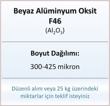 Alüminyum Oksit F46 - Al2O3 - 300-425mikron - 5 KG