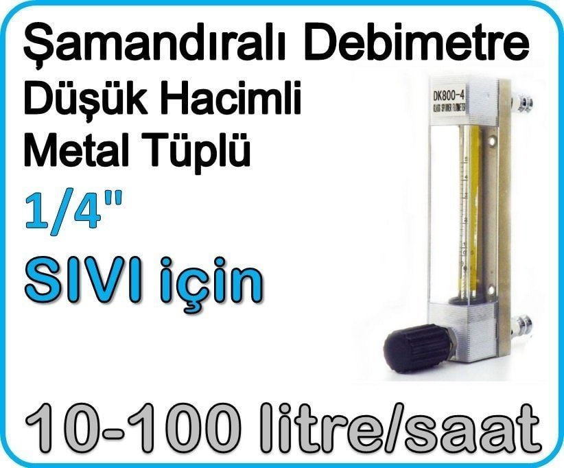 Düşük Hacimli Metal Tüplü Şamandıralı Sıvı Flowmetre Debi Ölçer 10-100 lt/saat