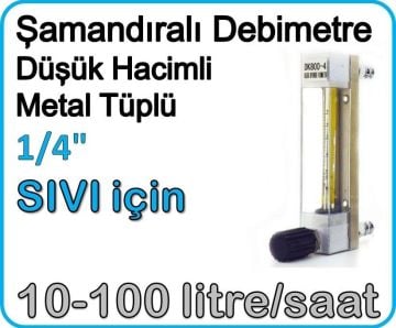 Düşük Hacimli Metal Tüplü Şamandıralı Sıvı Flowmetre Debi Ölçer 10-100 lt/saat