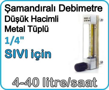 Düşük Hacimli Metal Tüplü Şamandıralı Sıvı Flowmetre Debi Ölçer 4-40 lt/saat