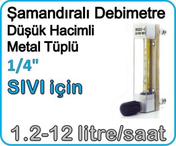 Düşük Hacimli Metal Tüplü Şamandıralı Sıvı Flowmetre Debi Ölçer 1.2-12 lt/saat