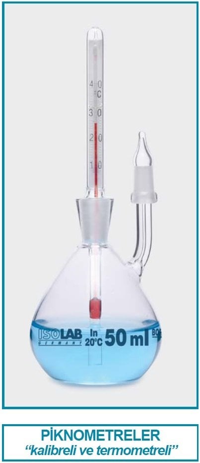 İSOLAB 023.03.100 piknometre - kalibreli - termometreli - 100 ml (1 adet)
