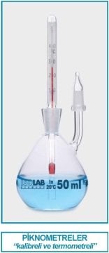 İSOLAB 023.03.100 piknometre - kalibreli - termometreli - 100 ml (1 adet)