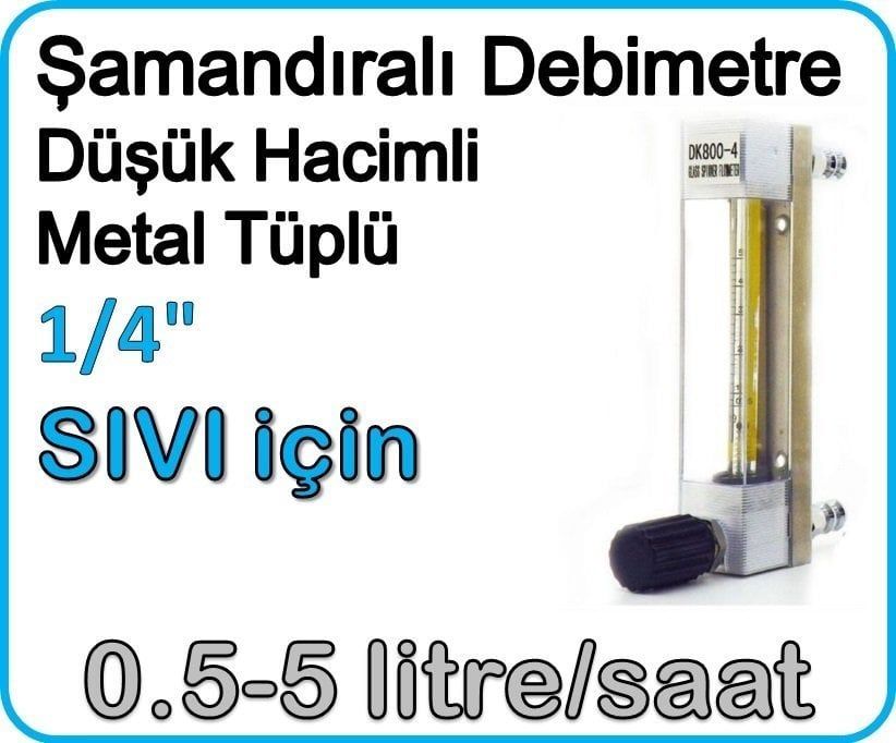 Düşük Hacimli Metal Tüplü Şamandıralı Sıvı Flowmetre Debi Ölçer 0.5-5 lt/saat