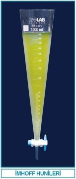 İSOLAB 043.20.002 imhoff hunisi - cam - musluklu (1 adet)