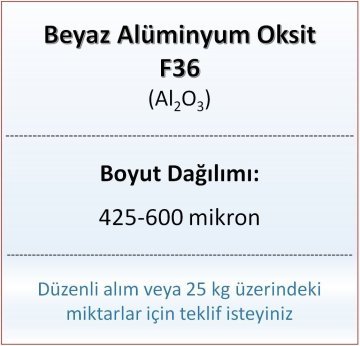 Alüminyum Oksit F36 - Al2O3 - 425-600mikron - 1 KG