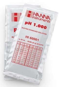 HANNA HI60001-02 pH 1.000 - 25oC Millesimal Kalibrasyon Tampon Torbaları, (25 x 20mL)