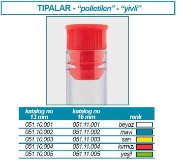 İSOLAB 051.11.005 tüp tıpası - flanj - 15/16 mm tupler için - yeşil (100 adet)