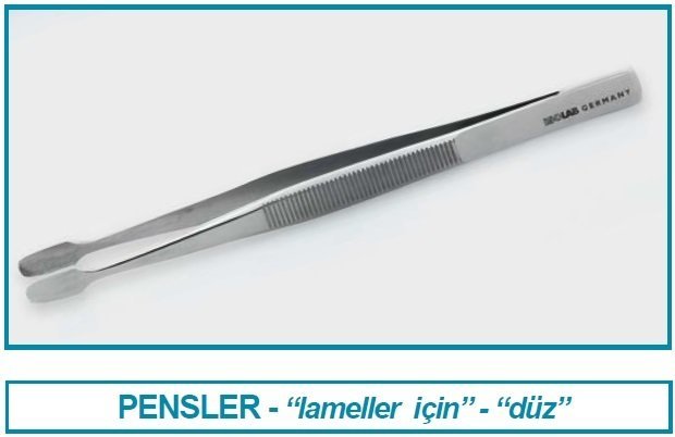 İSOLAB 048.03.002 pens - lamel için duz uçlu (1 adet)