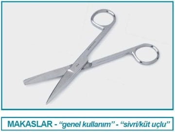 İSOLAB 048.24.160 makas - laboratuar için - küt/sivri - 160 mm (1 adet)