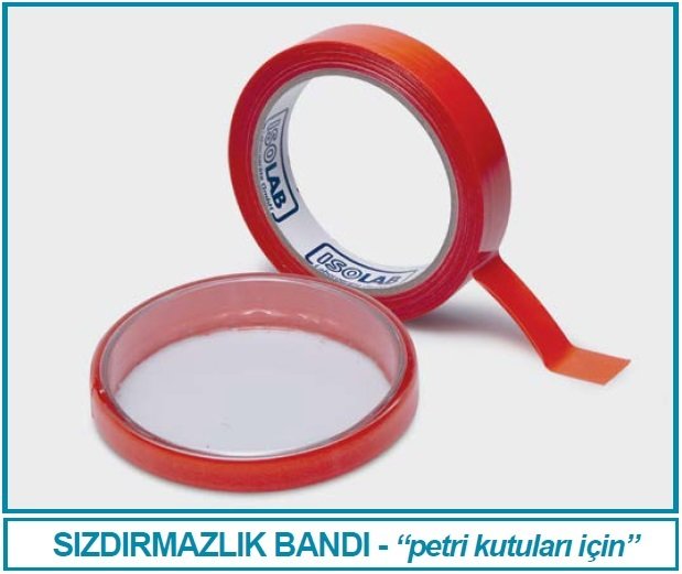 İSOLAB 058.07.001 yapıştırma bandı - petri kutuları için (1 adet)