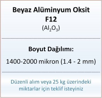 Alüminyum Oksit F12 - Al2O3 - 1400-2000mikron - 1 KG