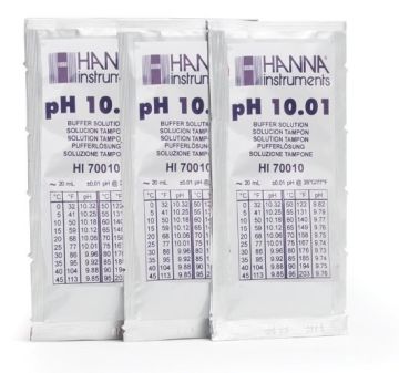 HANNA HI70010C pH 10.01 - 25oC Analiz Sertifikalı Kalibrasyon Tampon Torbaları, (25 x 20mL)