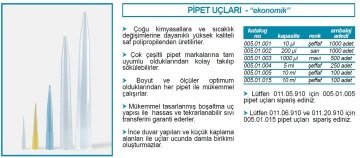 İSOLAB 005.01.001 pipet ucu - şeffaf - 10 ul (1000 adet)