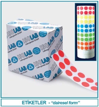 İSOLAB 099.05.025 etiket - 50 ml tüpler için - 25 mm çap - beyaz (500 etiket)
