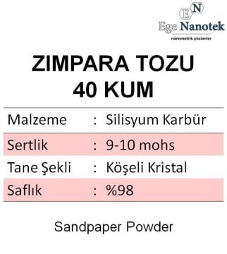 40 Kum Zımpara Tozu Silisyum Karbür P40
